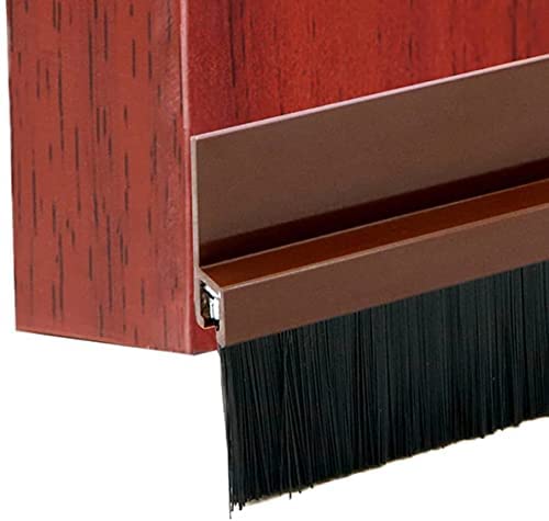 Image of Door Bottom Brush Seal Strip with Aluminum Plate & Nylon Bristles Brush for Air & Sound Blocking 100CM (2)