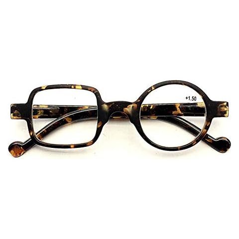 Gafas De Lectura Redondas Cuadradas Irregulares Del Marco Retro Del Leopardo Cover