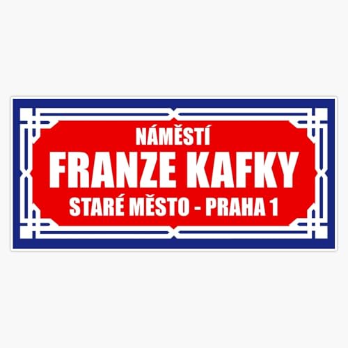 Magnet Prague Street Sign, Franz Kafka Magnetic Vinyl Decal Reusable 5"