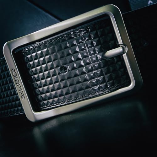 Ceinture EDC homme ColdFire en cuir noir pyramide taille 80 cm de fabrication UE