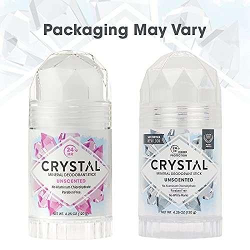 Crystal™ Travel Stick Mineral Deodorant - Unscented Body Deodorant With 24-Hour Odor Protection, Non-Staining & Non-Sticky, Aluminum Chloride & Paraben Free, 1.5 Fl Oz – (Pack Of 2) #TOP6