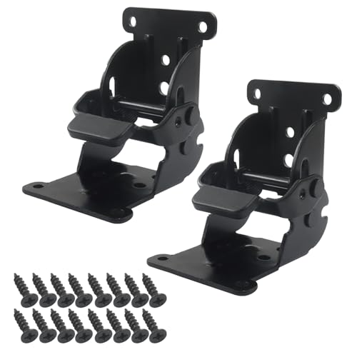 Aoserge 2 Pack Heavy-Duty Folding Brackets - Self-Locking Steel Hinges