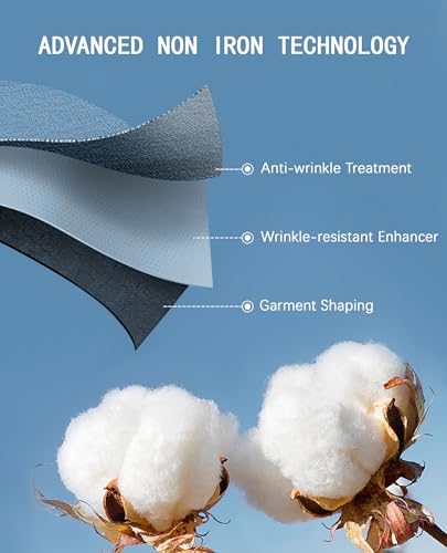 Mens Dress Shirts Wrinkle Free Dress Shirts for Men Long Sleeve Button Down Shirts Banded Collar Shirts2