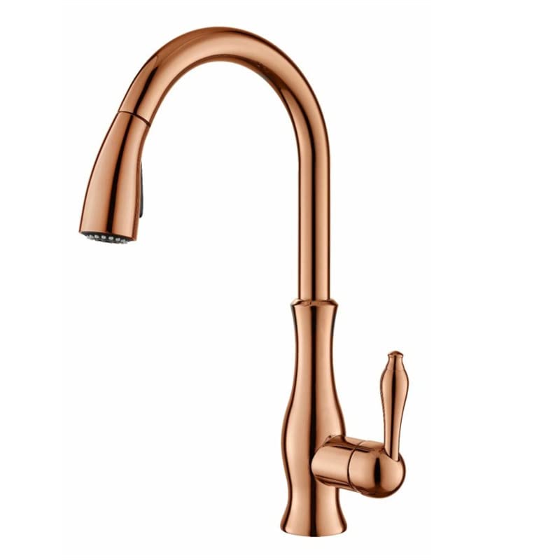 Robinet de cuisine rotatif anti-fuite en cuivre véritable finitions noir argent