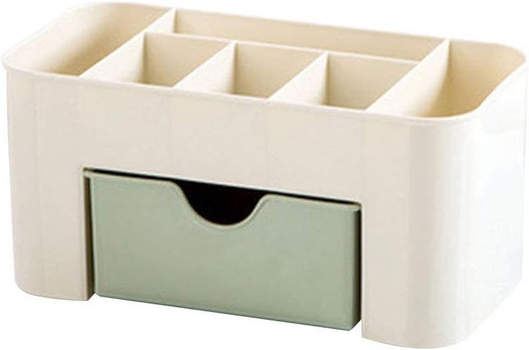 19Kenbeton Bathroom kitchen bedroom jewelry watch makeup storage outdoor travel storage coffee tea storage Desktop Cosmetic Lipstick Brushes Storage Box Drawer Makeup Holder Organizer - Green