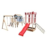 Home Deluxe - Spielpark inkl. Schaukel und Rutsche WUNDERLAND - 555 x 340 cm | Ausstattung inkl. Schaukel