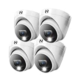 Night Owl Add On Wired 4K HD Indoor/Outdoor Deterrence Dome Cameras with 2-Way Audio (4 Pack)