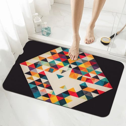 Tapis de bain en terre de diatomée géométrique au design minéral - 5