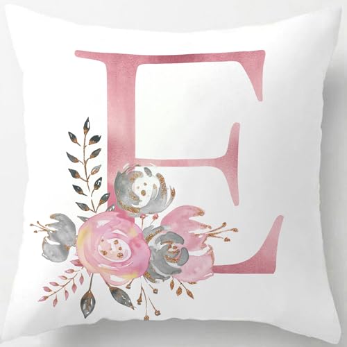 Tillskuch Kissenbezug 40x40 rosa Kissenbezüge Buchstabenfolge Kissenhülle Dekorative Dekokissen Sofakissen Couchkissen Dekokissen Zierkissenbezug...