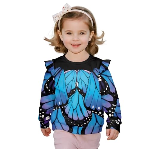 Toddler Girl Long Sleeve Ruffle Blouses Round Neck Stretchy Tops Fashion Tees Outfits Casual Lounge Wear for Child3