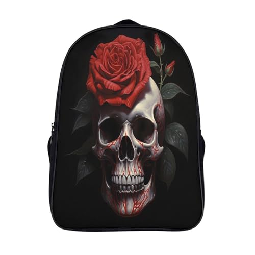 Sac d'école grand squelette 3D rose adolescent 2 compartiments