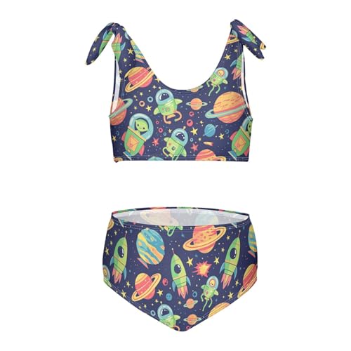 Wusikd Spaceships Girls Swimsuits Two Piece Aliens Planets Swimwear Bikini Set for for Girls Size 3T