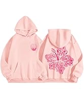 Amazon.com: Lubpow Cute Pink Flower Hoodie for Woman Preppy
