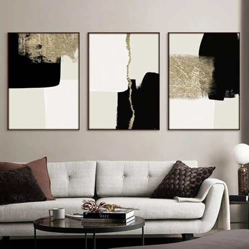 Affiche minimaliste beige et or pour sublimer le design de votre salon