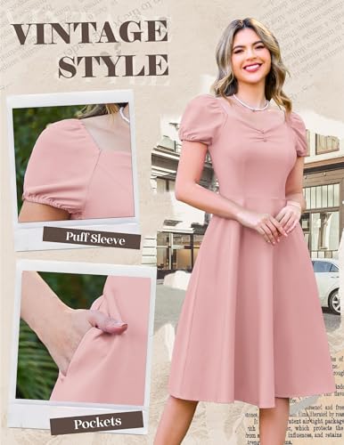 Image of Wedtrend Women's 1950s Dresses With Sleeve 40s Tea Party Dresses Cocktail Dress Swing Vintage Dress