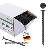 D-TACK 300x Schnellbauschrauben 3,9 x 70 mm | Trockenbauschrauben mit Grobgewinde für Gipskarton auf Holzunterkonstruktion | PH2 Trompetenkopf | phosphatiert | DIN 18182-2