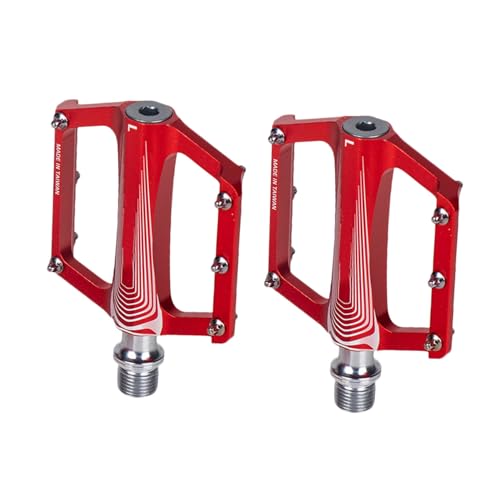 Pédales VTT plateforme large antidérapante rouge Hemobllo