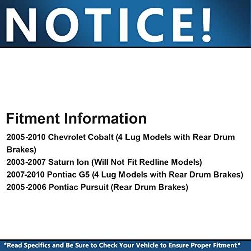 Image of Detroit Axle - 4 Lugs Front Brake Kit for 2005-2010 Chevy Cobalt 2007-2010 | Pontiac G5 2005-2006 Pursuit 2003-2007 Saturn Ion, Drilled & Slotted Brake Rotors Ceramic Brakes Pads Replacement