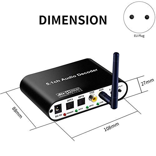 Image of Tobo 5.1 HD Audio Rush Digital Sound Decoder Converter Bluetooth 5.0 DAC Receiver Wireless Audio Adapter Optical Coaxial (DA615B) - TD-555H