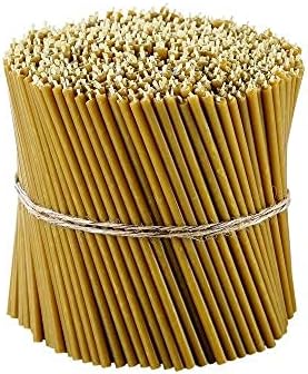 Danilovo 100% Pure Beeswax Taper Candles (Yellow) - Orthodox Church Candle Tapers for Prayer, Ritual, Christmas - No Soot, Dripless, Tall, Bendable, N100, Height 16,5 cm, Ø 5,7 mm (350 pcs - 1400 g)