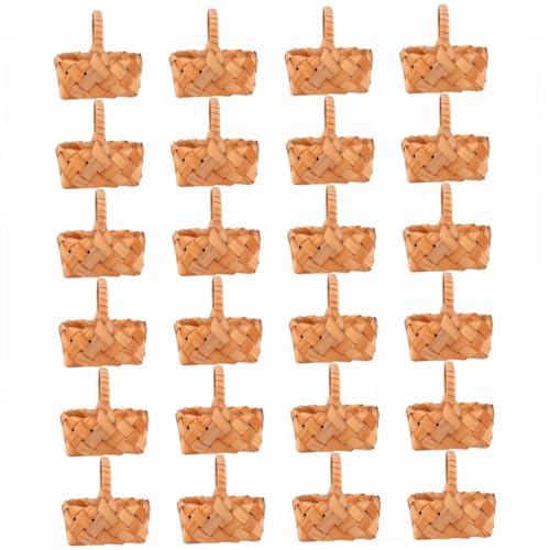 Mini panier pique-nique bois pour emballage de petits cadeaux sans plastique jetable x12
