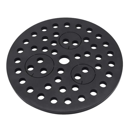 Bueyfolt Cubierta de drenaje de hierro fundido de 6.5 pulgadas con puertos de drenaje extraíbles, cubierta de drenaje de garaje de 6-1/2 pulgadas, drenaje de suelo, colador de piso
