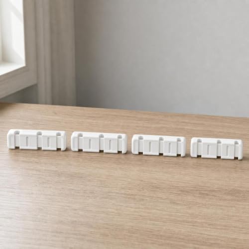 Organizador de cables para escritorios, clips para cables para hogar y oficina, gestión de cables, rosa con varillas blancas miniatura 5