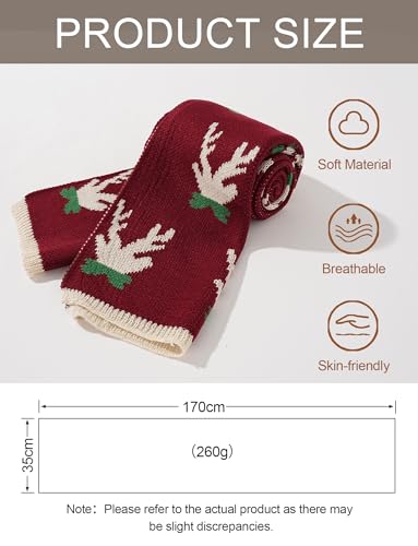 Bufanda de Navidad FEOYA de punto unisex para el invierno 7