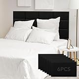 CvoMep 6 Piece Linen Fabric Peel and Stick Headboard, Upholstered Wall Mounted Headboard for Twin, 3D Anti-Collision Soundproof Self-Adhesive Wall Panel for Bedroom 16.53