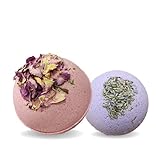 Calming Rose Garden Lavender & Chamomile Hemp Seed Oil Bath Bomb - Made in USA, with Essential Oils, Epsom Salt, Kaolin Clay and Coconut Milk Powder (Rose Garden) -  Refined Extractions
