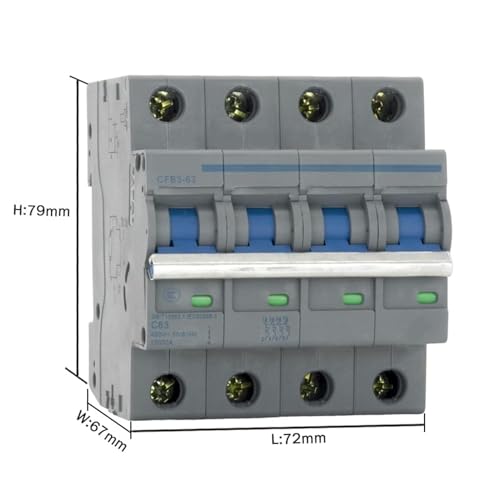 Disyuntor MCB AC 4P 230V 10KA interruptor automático de riel DIN para cuadros eléctricos 6