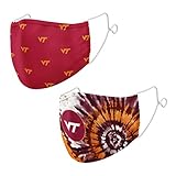 Top of the World NCAA Virginia Tech Hokies Unisex Team Color Face Mask 2-Pack, Virginia Tech Hokies Maroon, One Size (MTW_300&330)