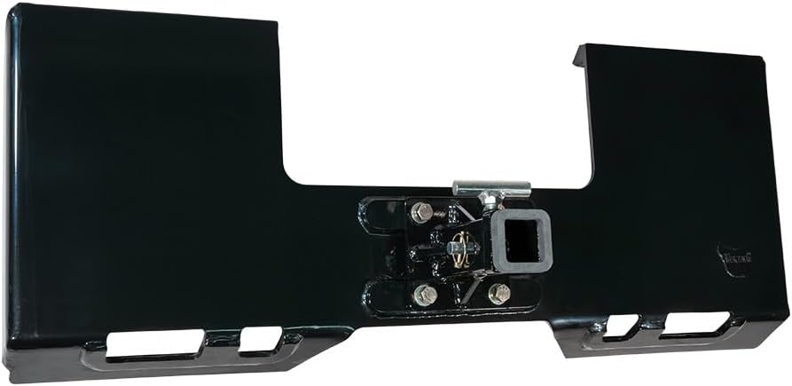 Mytee Products 3/8” Skid Steers Mount Plate w/ 2" Removable Hitch Receiver Compatible w/Kubota & Bobcat Skid Steers & Tractors - Heavy Duty Universal Quick Attach Plate