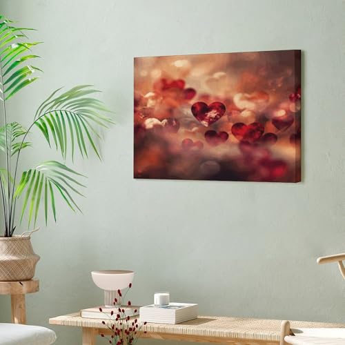 Toile murale imprimée cœur pour déco salon moderne cocooning