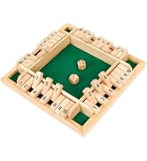 VAMSLOVE 12 Inches Shut The Box Dice Game Wooden Board For 2-4 Player, 4 Sided 10 Numbers Math Games With 8+4 Dices Close The Box For Kids Adults(Instructions Included), Board Games - Canada