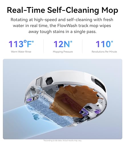 NARWAL Flow Robot Vacuum and Mop Combo, FlowWash Real-Time Self-Cleaning Track Mop, 22,000 Pa Suction, Dual-Camera AI Obstacle Avoidance, Carpet & Edge Cleaning, Self-Emptying Robot Vacuum - Image 3