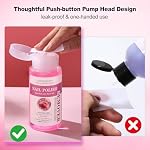 Nail Polish Remover 300ml, Press Pump, with Removal Tool, Rose Cuticle Oil | Gentle Rose Oil Formula, Quickly Removes Nail Polish & Gel, Large-Size Soak Off Remover Kit 10.15 Fl Oz, Salon & DIY Use