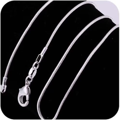 Yuren Collar de cadena de serpiente de plata de ley 925 de 0.079 in, joyería para hombres y mujeres (16-24 pulgadas)