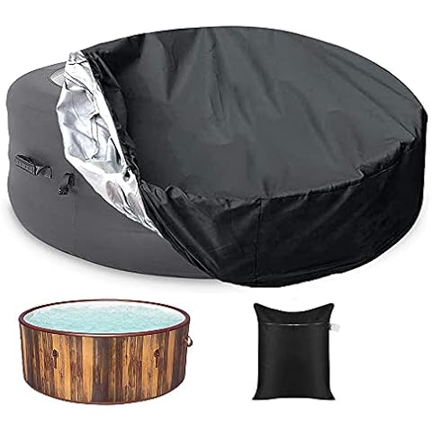 Hot Tub Cover BOSKING Waterproof Outdoor Portable Patio Round Inflatable Hot Tub Spa Cover Protector Bathtub Pool Dust Covers (89×37in) Cover