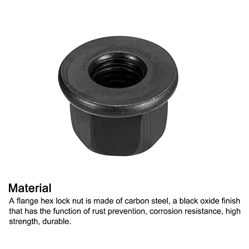 QUARKZMAN M10 Flansch Sechskant Sperre Mutter Grad 10.9 Karbonstahl Schwarz Oxidiert Sechskant Flansch Mutter für Maschinen