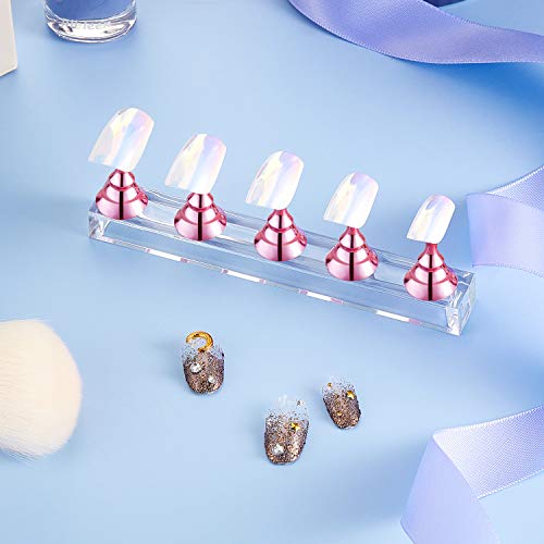 Blulu 4 Sets Nagelständer aus Acryl, Halterung für Nagelspitzen, magnetisch, für Nagelkunst, Basteln, für Maniküre, künstliche Nägel (Rosa) – Bild 8