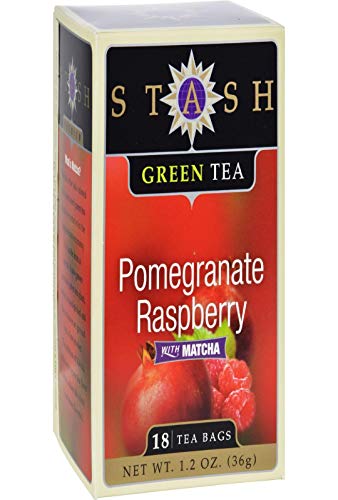 Image of Stash Tea Pomegranate Raspberry Green Tea, 18 Count Tea Bags in Foil Individual Green Tea Bags for Use in Teapots Mugs or Cups, Brew Hot Tea or Iced Tea