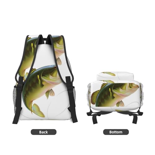 Sac à dos confortable capacité optimale motif pêche noir hydrofuge - 3