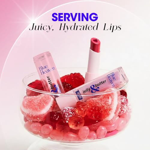 Image of Blue Heaven Jelly & Butter SPF 50 Lip Balm infused with Jojoba Oil, Shea Butter + Vitamin E, smoothens Dry & Chapped Lips, Fades Pigmentation, Soften & Smoothes Plums Lips, Caramel Brown, 3g