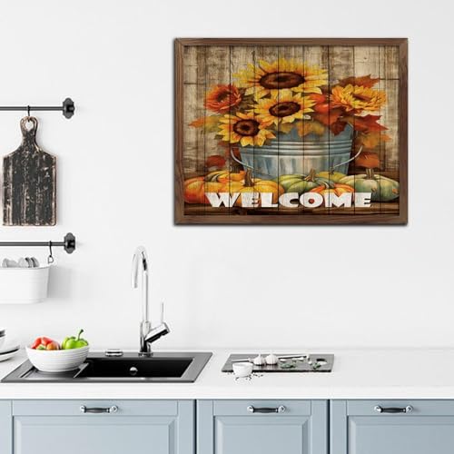 Panneau mural Welcome Positive pour égayer un mur vide avec une déco de ferme