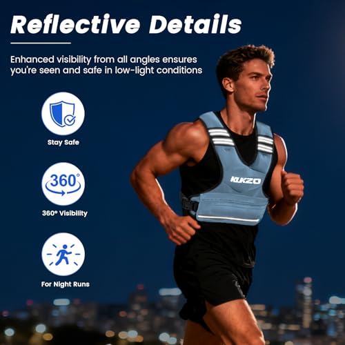 Image of Adjustable Weighted Vest Women /Men, 6-12lb /12-18lb /20-32lb Weight Vest with 6 Ironsand Weights for Strength Training Rucking Running Walking Fitness Workout