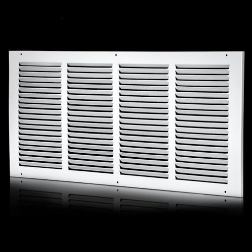 24x10 Return Air Grille(Duct Opening Size),Air Return Vent Cover,Flat Vent Cover,Rejillas De Aire Acondicionado Para Casa,Return Air Grilles,Outer Dimensions:25.75"Wx11.75"H(24"W x 10"H, Duct Opening)