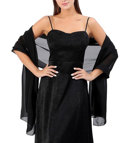 Chiffon Shawl for Women Formal, Elegant Shawls and Wraps for Evening Dresses, 1920s Soft Wedding Brides Scarf2