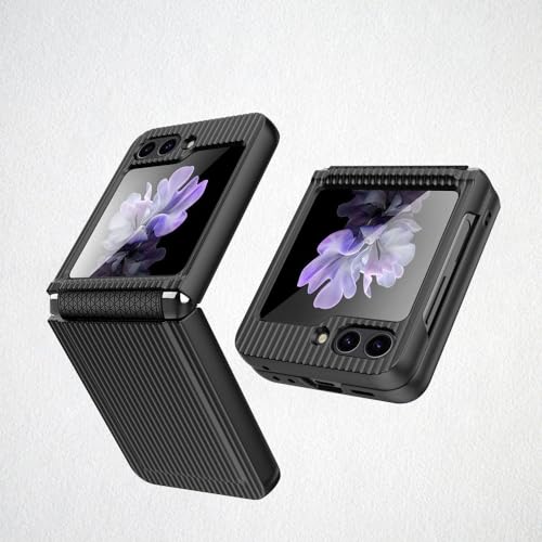 Coque Samsung Galaxy Z Flip 5 antichoc étui rigide PC noir avec cordon chaîne Flip5 5G