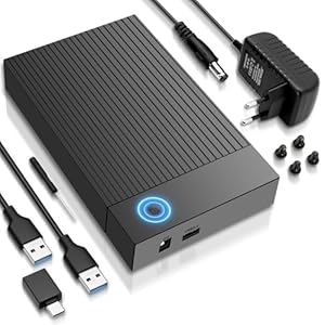 Festplatten Dockingstation USB 3.0 für 2,5 & 3,5 Zoll HDD/SSD, Externes Festplattengehäuse 3,5 Zoll mit UASP, HDD Docking Station, HDD Gehäuse für Windows, Mac, Linux(mit 12V/2A Netzadapter)